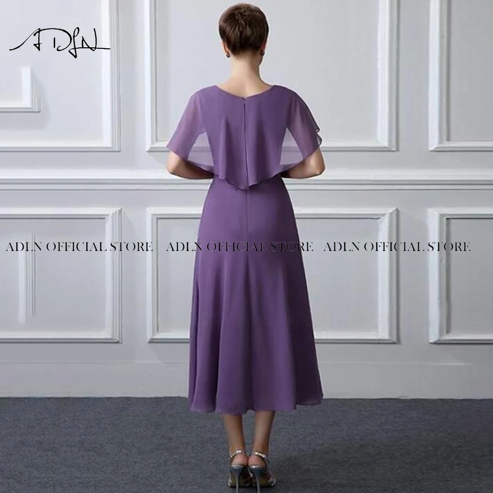 ADLN Jewel lavanda abito per la madre della sposa abito da sera in Chiffon lunghezza tè per mamma vestido de madrinha Plus Size ospite di nozze