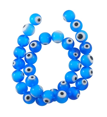 

Handmade Italianate Lampwork Beads Evil Eye Round Glass Beads DIY Necklace Bracelet Trendy Jewelry Findings about 31pcs/strand