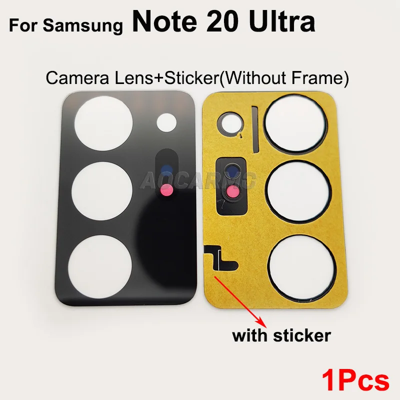 Aocarmo For Samsung Galaxy Note 20 Ultra 20u Rear Back Camera Lens Glass With Adhesive And Lens Frame Cover Sticker