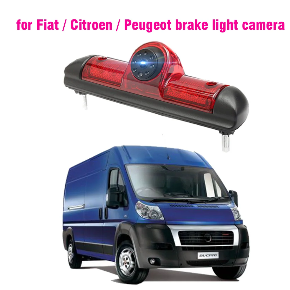 CCD Car Brake Light Reverse Camera For Citroen JUMPER III FIAT DUCATO X250 Peugeot BOXER III LED Light Parking Rear View Camera