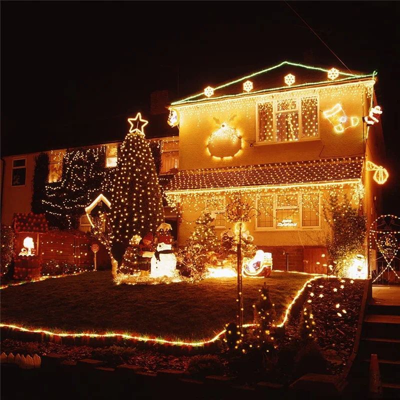 Cortina Fada LED String Lights, Waterfall Light, Controlador para Decoração de Natal, Festa, Feriado, Interior, Exterior, 8 Modos