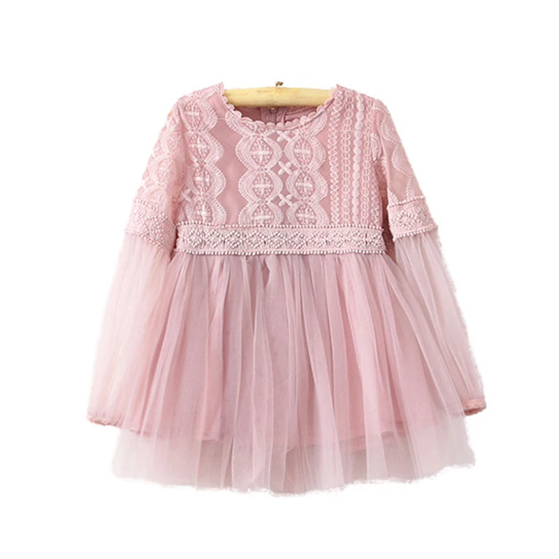 

Kids' Wear Spring Girls' Dress With Puff Sleeves 4-12T Children's Fashion Sweet Long Sleeved Princess Dress Children's Skirt