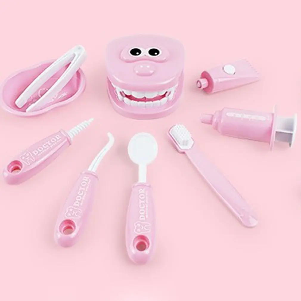 9Pcs Dentist Toy Pretend Dentist Check Tooth Model Set Educational Role-Playing Simulation Children Learning Toy For Kids