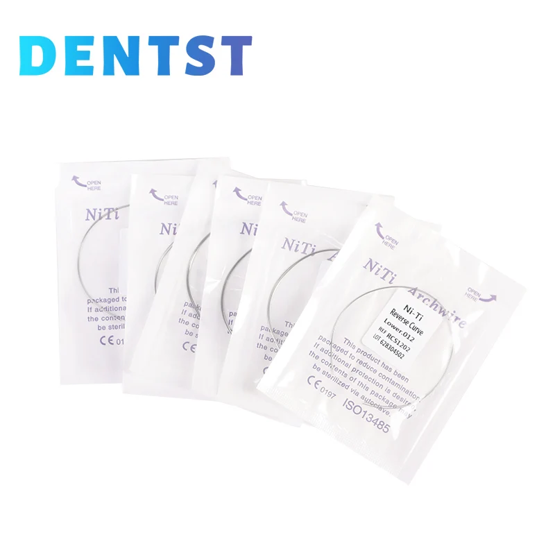 

Dentst Dental Orthodontic Reverse Curve Round Arch Wires Super Elastic Dentistry NITI Alloy True Form 10 Packs 2PCS/Pack odontol