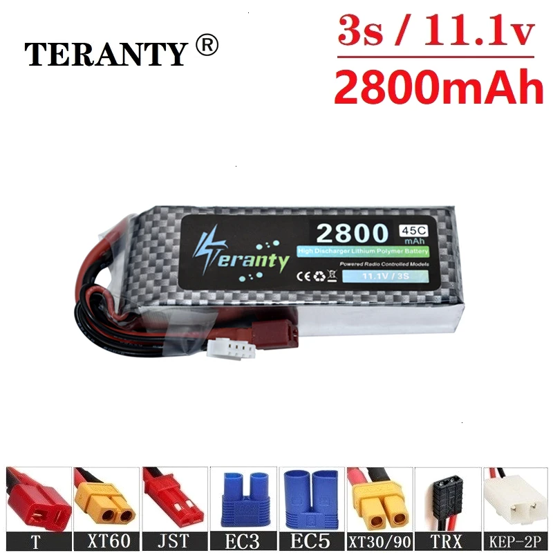 Collision Avoidance 45C 3s 11.1v 2800mAh Lipo Battery For RC Quadcopter Robots CarsBoats Spare Part 11.1v Rechargeable battery