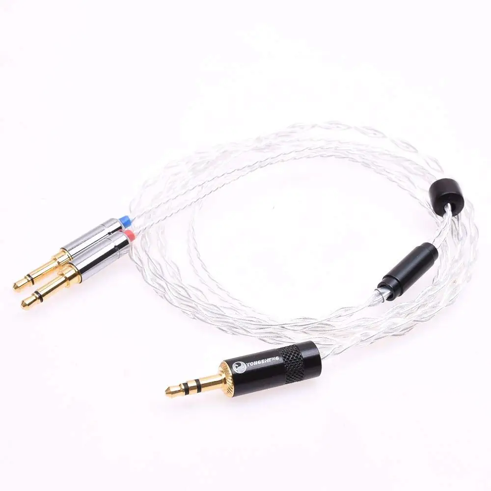 

2X 3.5mm Plug Silver Plated Headphone Cable for Hifiman Arya HE1000se HE5se HE6se HE4xx AH-D600 AH-D7100 AH-D7200 AH-D9200