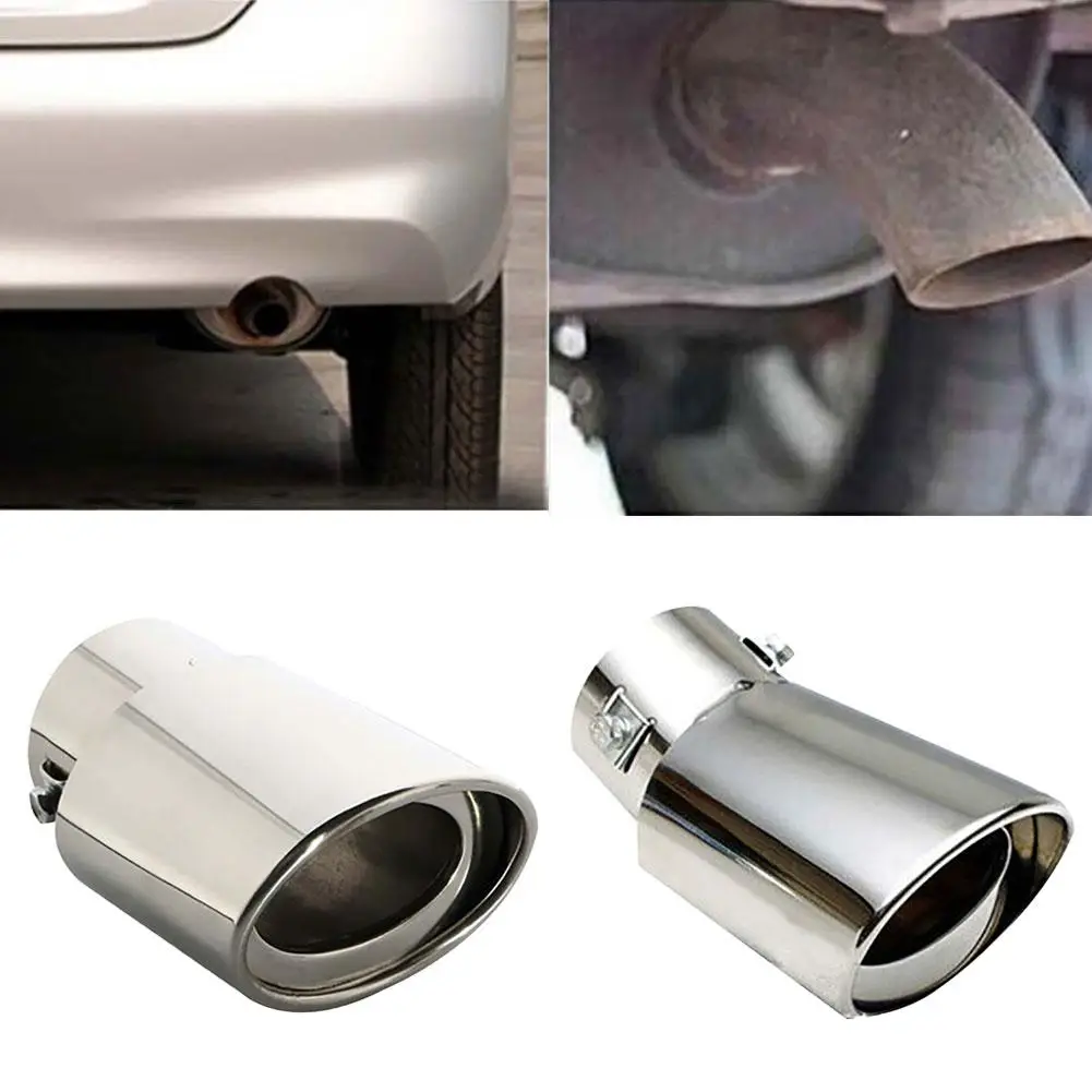 Universal Car Vehicle Stainless Steel Tail Throat Exhaust System Muffler Pipe