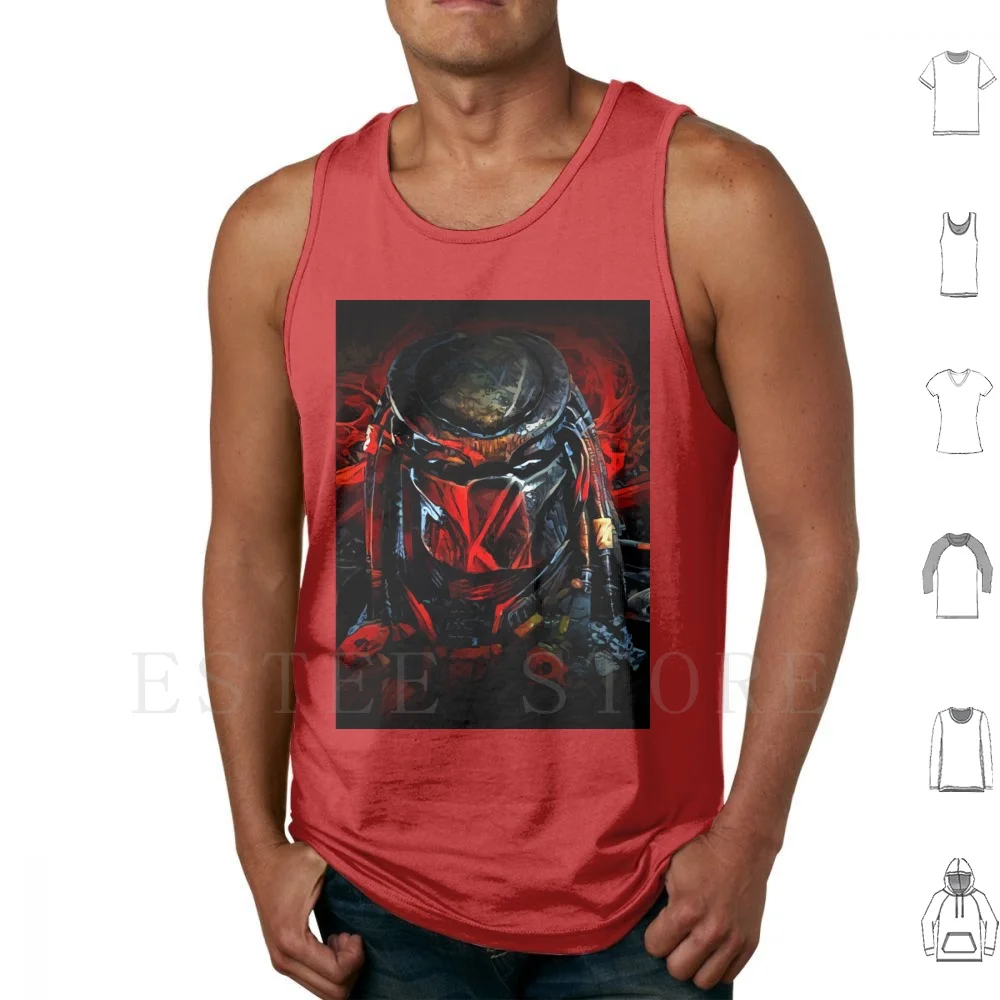 Monster Hunter Tank Tops Vest Sleeveless Hunter Monster Horror Red Movie Film Scary Dark Space Jungle Nature Halloween Wild