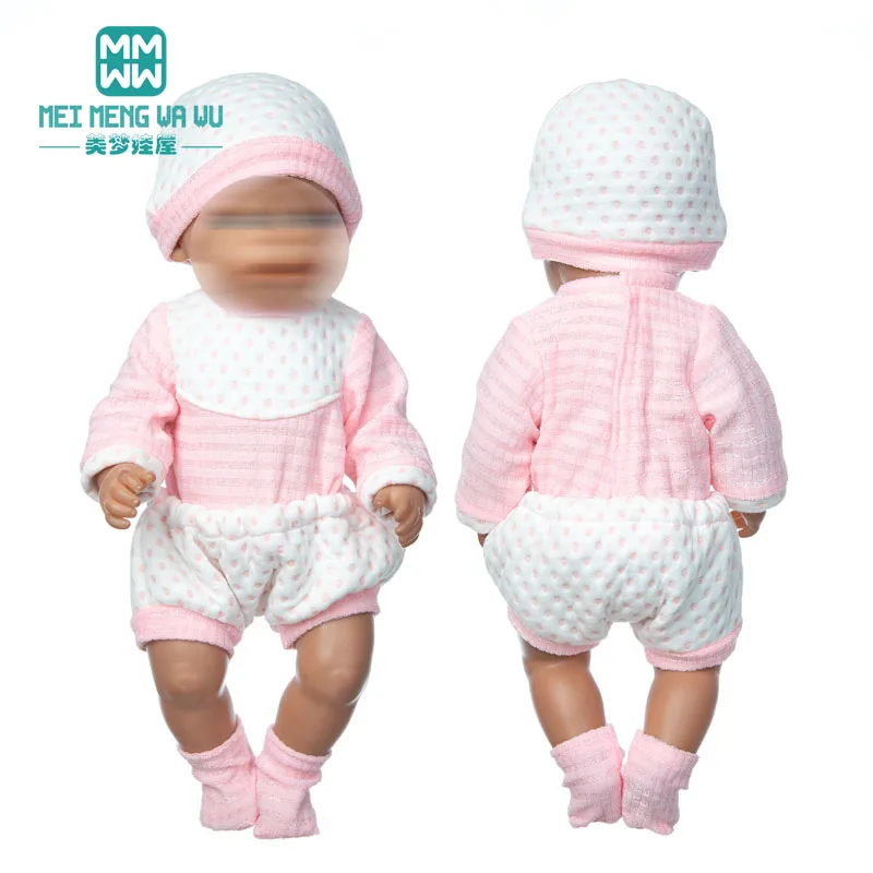 Doll Clothes Fashion pink baby suit Fit 17 Inch 43cm Toys Baby New Born doll accessories