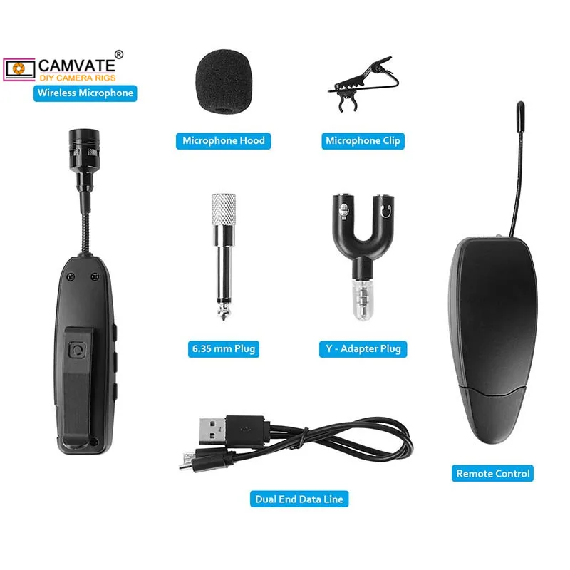 Беспроводной микрофон CAMVATE UHF, гарнитура с лацканом, петличный микрофон W для живых шоу и голосового усилителя, сценические динамики, учитель, туристический гид