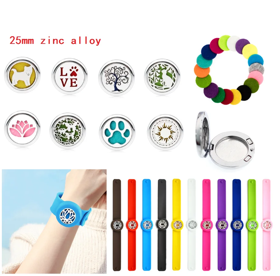 Kids Adjustable 25mm Mosquito Repellent Bracelet Essential Oil Diffuser Lokcet Bracelet Child Women Men Silicone Bracelet Gift