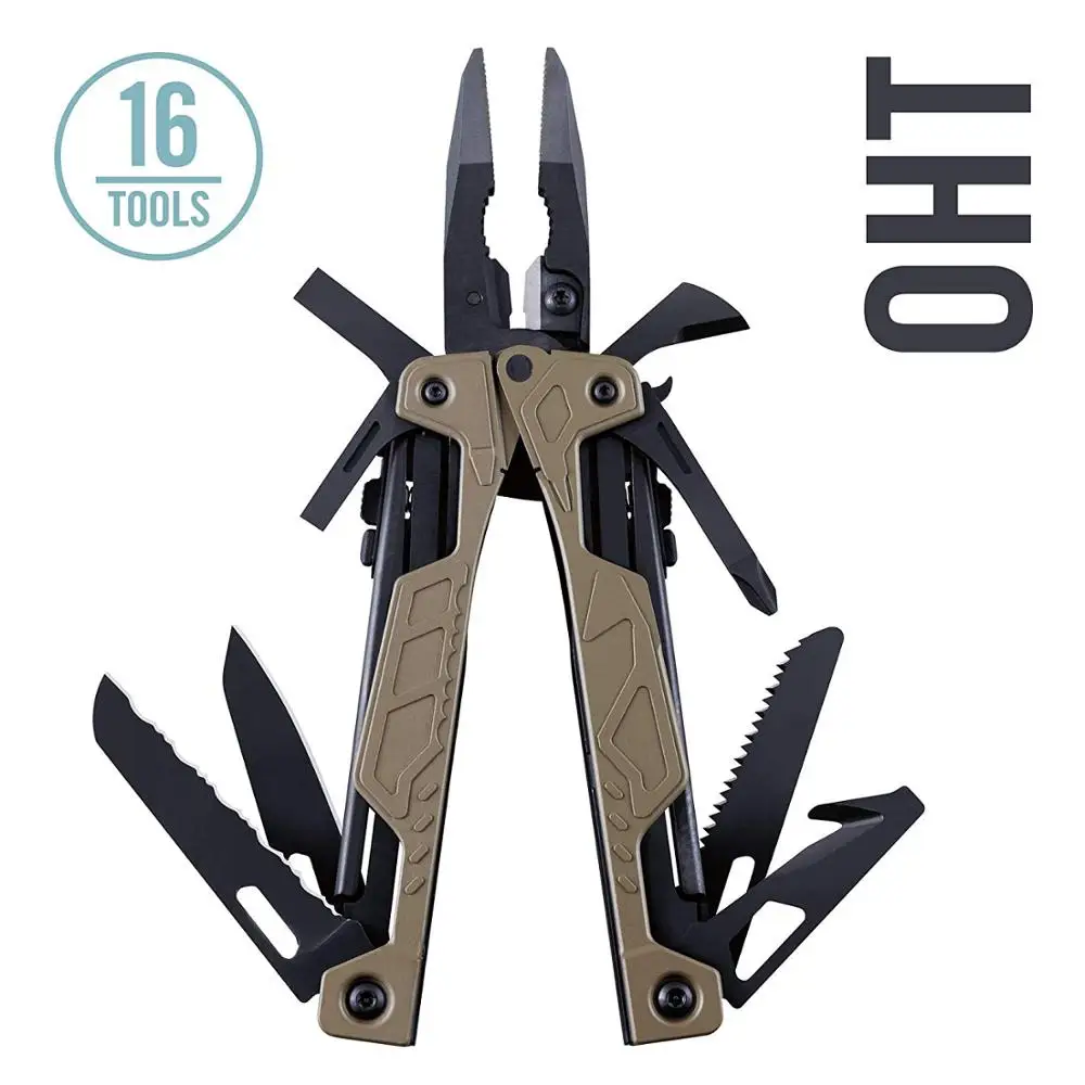 Imagem -02 - Leatherman-oht Multitool com Uma Mão com Alicate de Mola e Cortador de Cinta Coyote Tan Preto