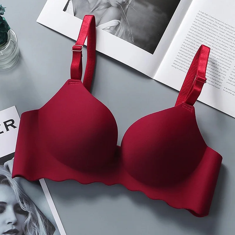 High Quality Wine Underwear Push Up Bras and Panty Set for Women No Underwire Brassiere Seamless Bras Lingerie Sets Sexy Panties