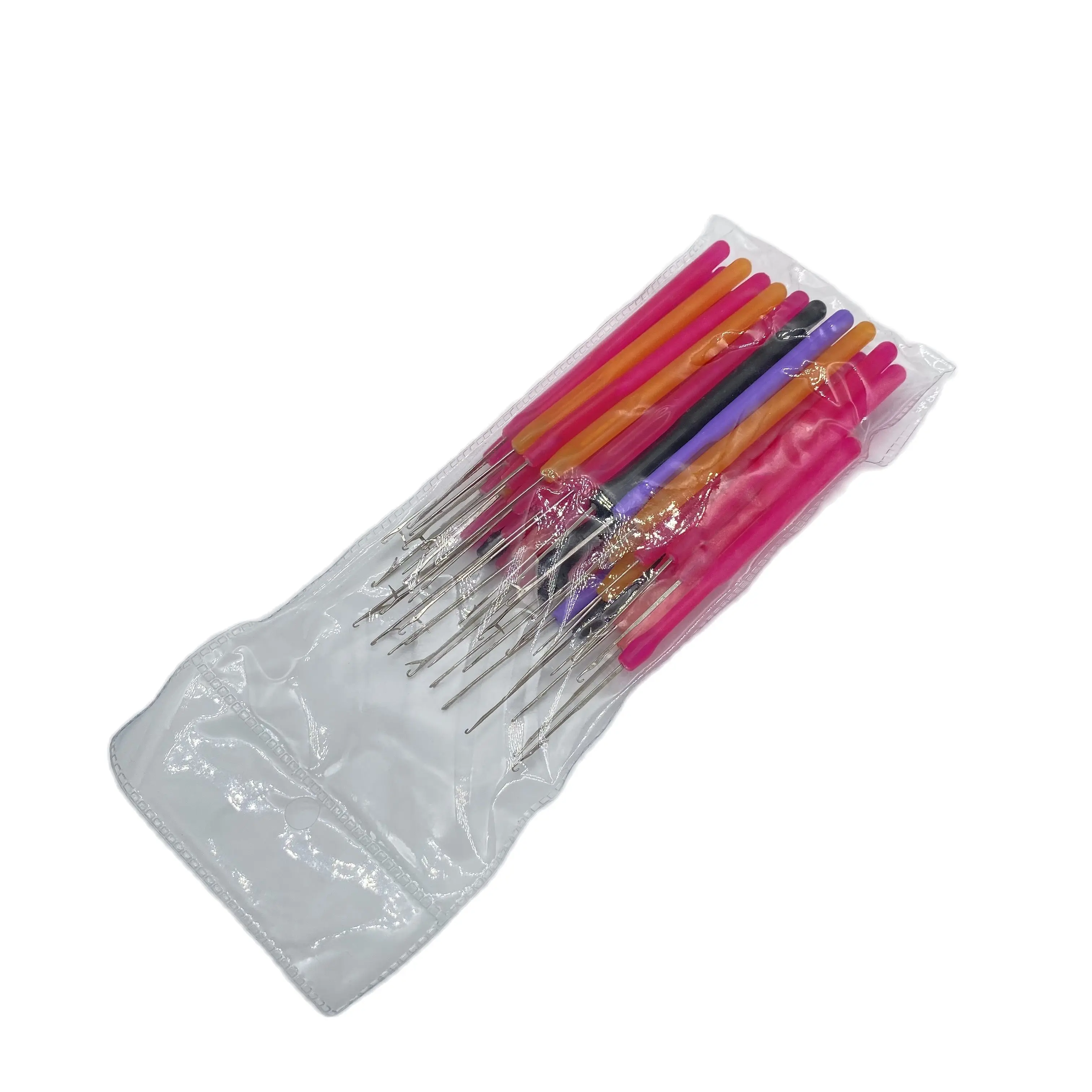 20 pcs Crochet Hook Threader plastic loop pulling needle  micro rings hair extension tools