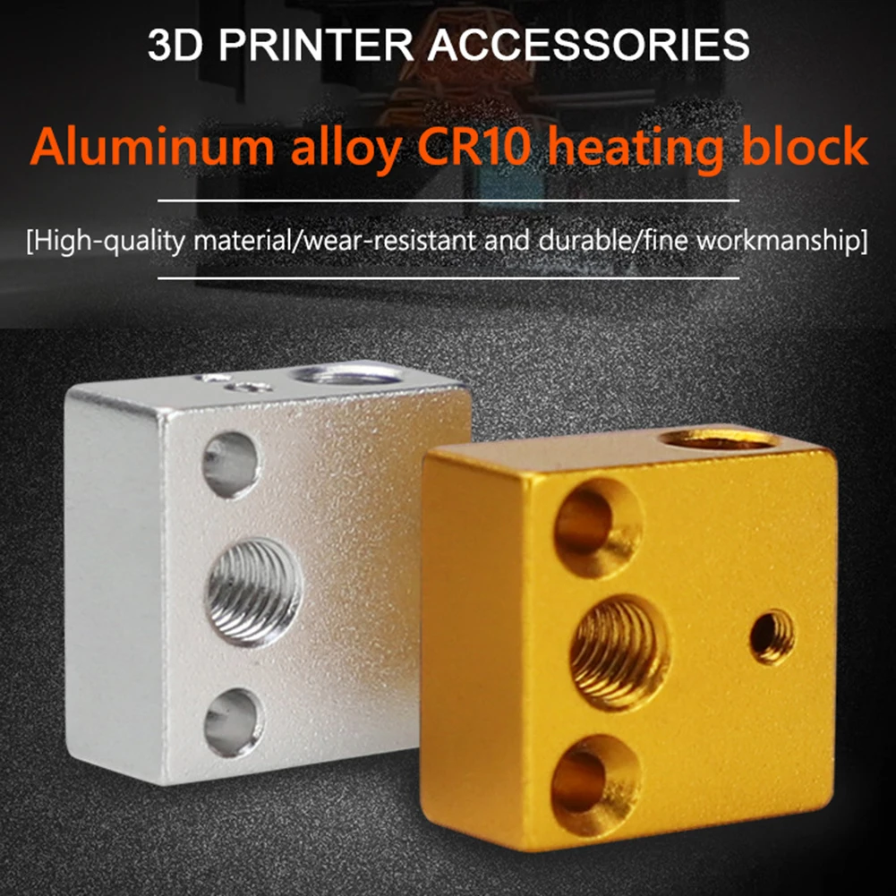 6pcs 3D Printer Heated Block J-Head Extrusion Aluminum Alloy Heated Block for Print Head Extruder Heating Block 3D Printer Parts