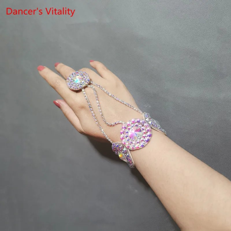 Belly Dance Bracelet Sparking Rhinestone Chain Female Adult Shine Jewelry Stage High-End Performance Accessories