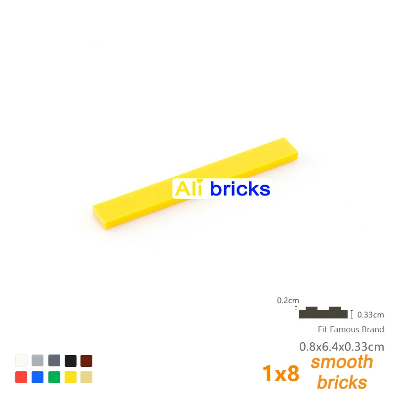 25pcs 4162 Bricks 1x8 Building Tile Construct Smooth Blocks Assembling Bulk Parts Model Kit Base MOC DIY Accessories