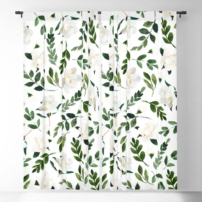 

Magnolia Blackout Curtains 3D Print Window Curtains for Bedroom Living Room Decor Window Treatments