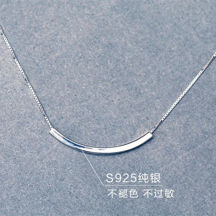 925 Sterling Silver bend Necklaces & Pendants For Women Fashion Lady Festival Gift Sterling-silver-jewelry choker