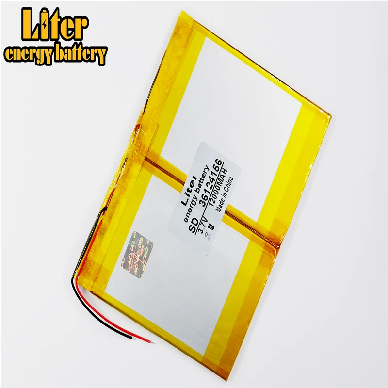 Tablet PC battery capacity 36124156 3.7V 12000mA Universal Li-ion battery for tablet pc 7 inch 8 inch 9inch 10inch 11 inch