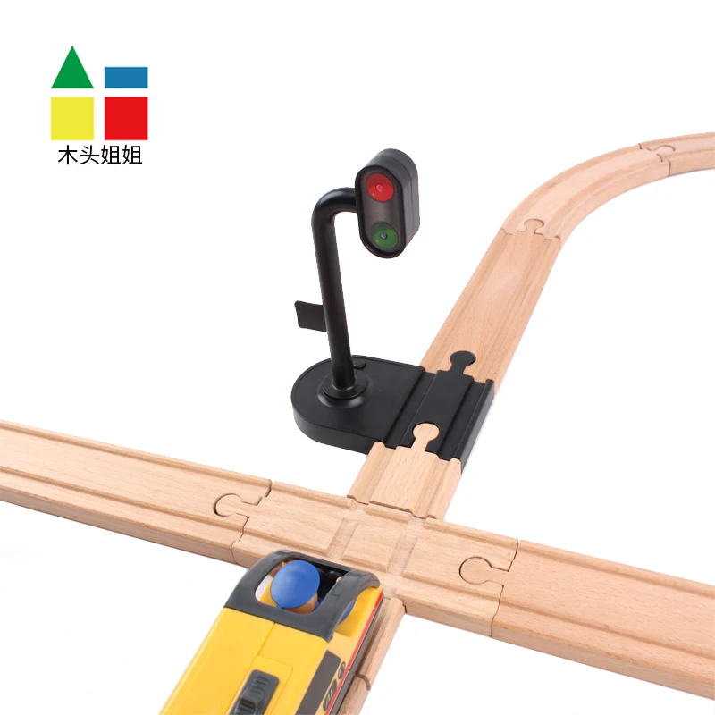 Accessori per semafori di transito per binari di scena accessori per binari magnetici per binari in legno compatibili con treni 1 pz