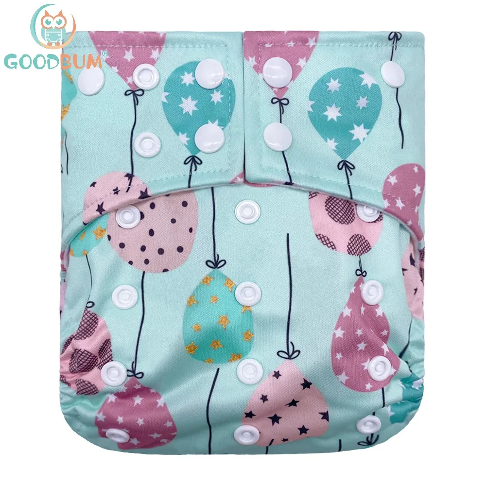 

Goodbum Balloon Printed Washable Adjustable Double Gusset Square Cloth Nappy For Baby Diaper