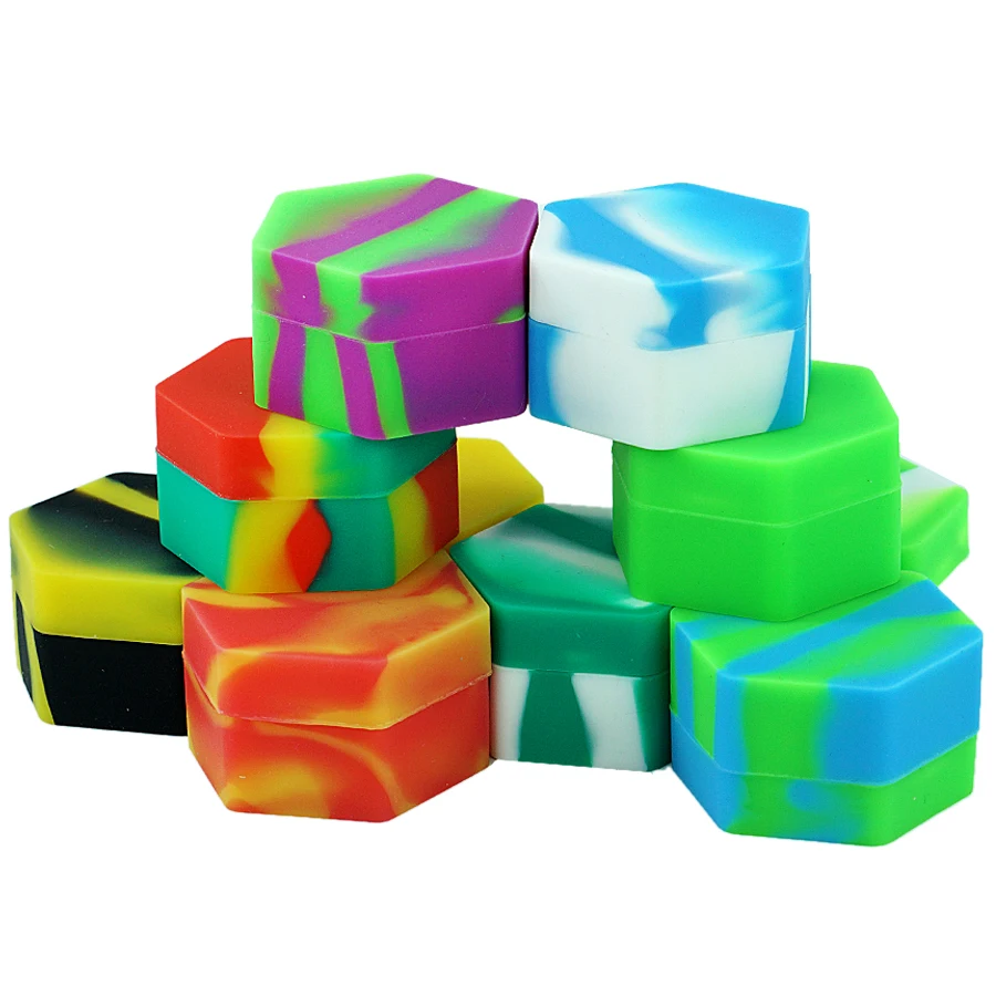 Silicone Hexagon Container, Nonstick Assorted Colors, 26ml