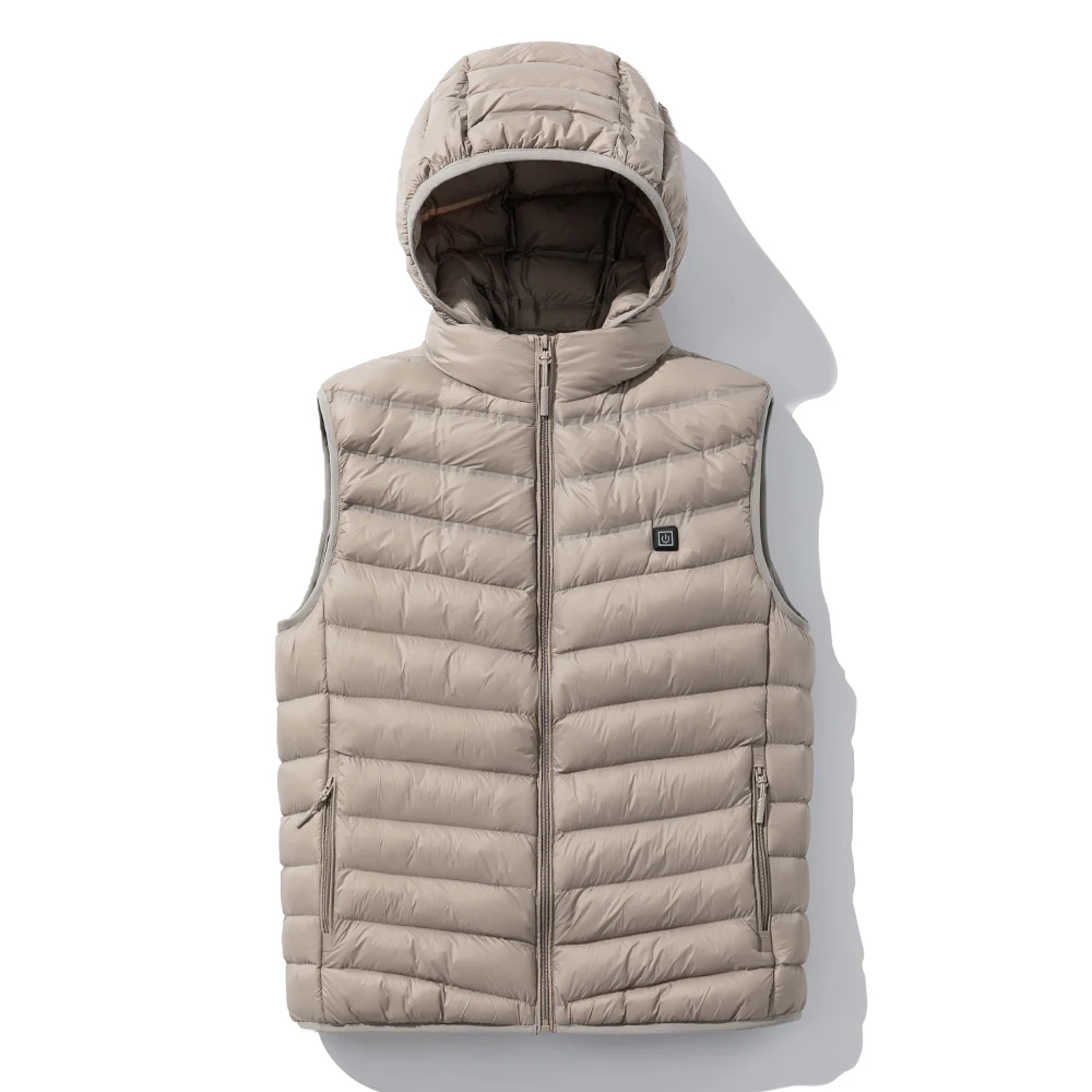 Men Winter New Warm USB Heating Fleece Jackets Parka Vest Men Smart Thermostat Detachable Hat Heated Windproof Jacket waistcoat