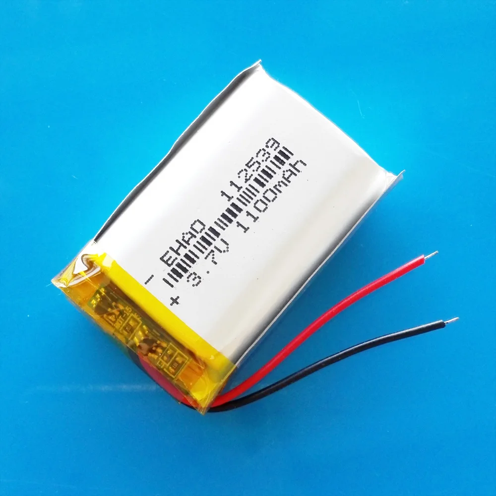 112539 리포 폴리머 리튬 충전식 배터리 전원, MP3, GPS, PDA, DVD, 블루투스 녹음기, 전자책 카메라용, 3.7V, 1100mAh, 10 개