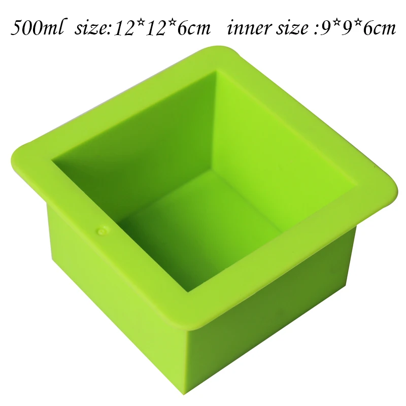 500ml Square Silicone Toast Molds Mousse Cake Bread Ice cream Soap Molds Dessert Cupcake Cake decorating tools