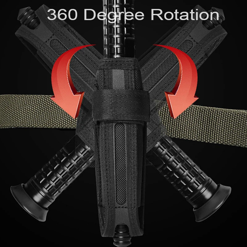 360 Degree Rotation Baton Holder Bag Expandable Stick Holster Tactical Molle Nylon Holster For Outdoor Telescopic Defense Stick