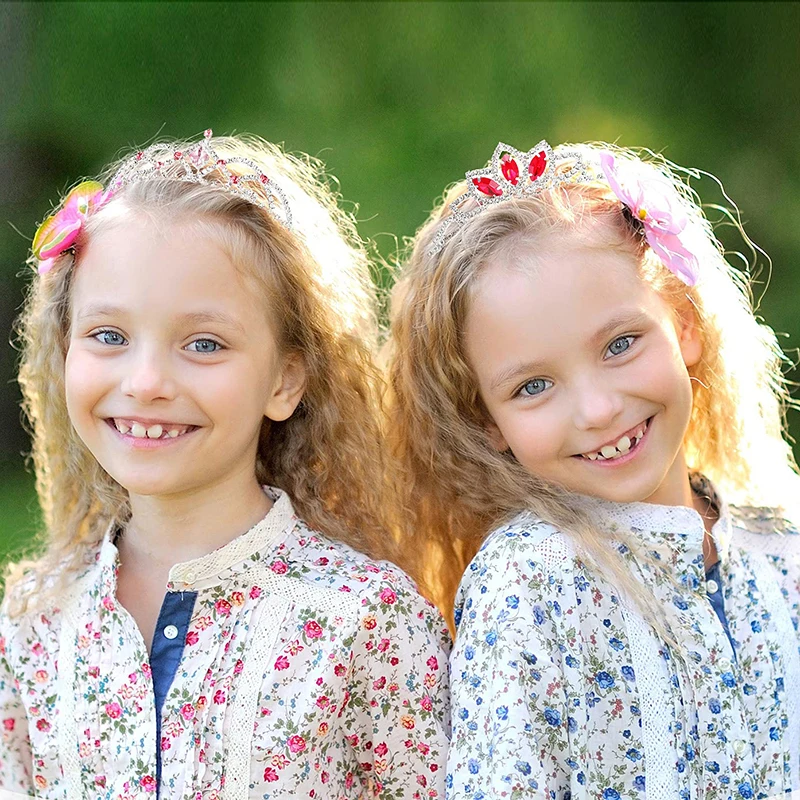 Couronne diadèmes pour enfants, ensemble de 3 ou 4 pièces, bijoux pour cheveux, couronne de princesse, accessoires de mariage