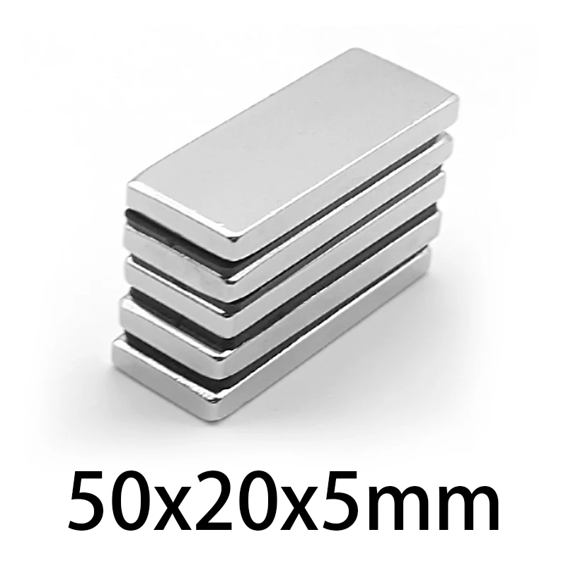 

2-50 pces 50x20x5 N35 powerful quadrate magnets 50mmx20mm strong permanent magnetic ndfeb 50*20*5 neodymium magnet 50x20x5mm