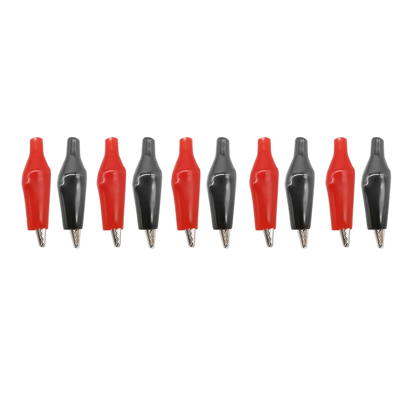 5/10 Pairs Plastic Boot 27mm 35mm 44mm Alligator Clip Electrical Testing Probe G98 Crocodile Clamps Black & Red
