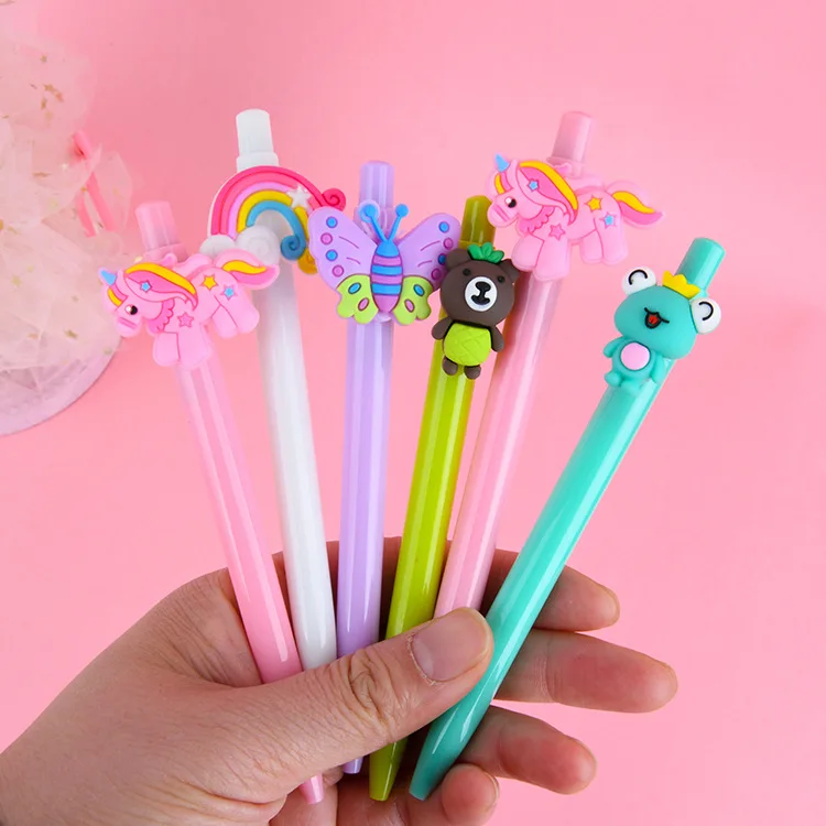 

36 pcs/lot Unicorn Bear Animal Press Gel Pen Cute 0.5mm Black Ink Signature Pens Promotional Gift Stationery School Supplies