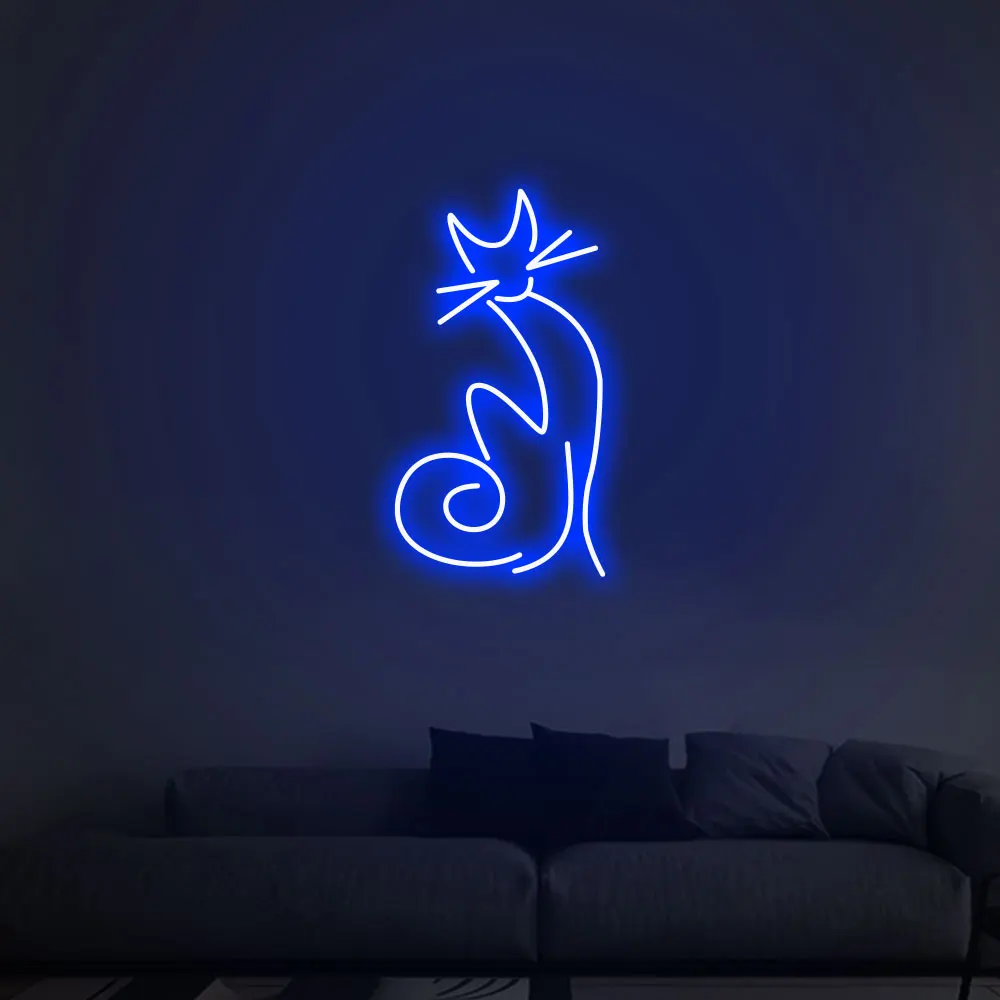 

"Cat" Led Neon Light Home Decoration 12V Dimmer Clear Acrylic Wall Decor