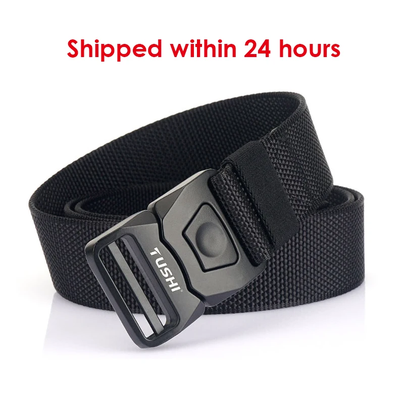 HSSEE New Men's Tactical Girdle 1200D Real Nylon Outdoor Casual Belt Metal Pluggable Buckle Military Army Belt Jeans Waistband