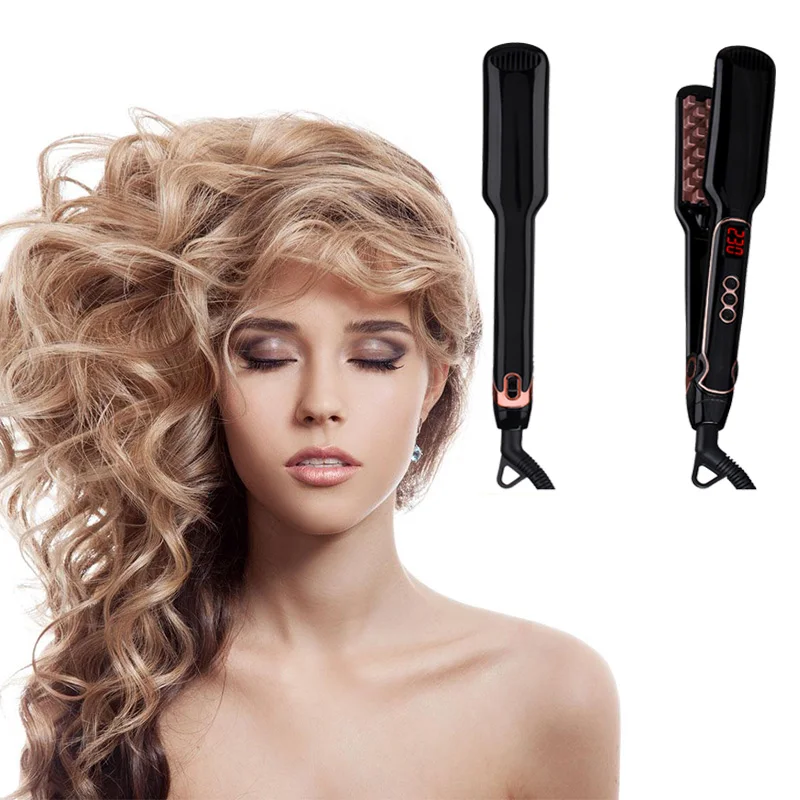 New 3D Corn Grid Ceramic Rapid PTC Heating Volumizing Hair Straightener Electric Wave Perm Splint Corrugation Styling Iron