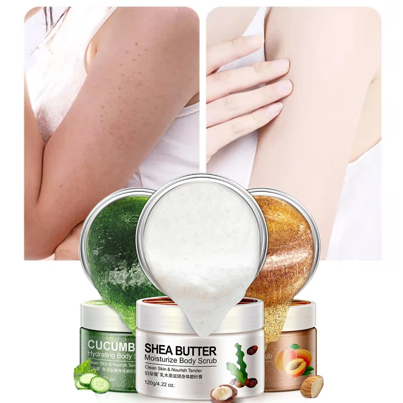 Almond/Shea Butter/Cucumber Moisturizing Rubbing Mud Exfoliating Cream Body Scrubbing Cream Exfoliate Emulsion Clean 120g