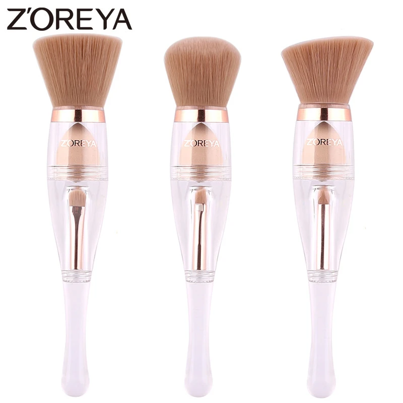 Zoreya Reise 3in1 Bilden Weichen Mehrzweck Tragbare Make-Up Pinsel Abgewinkelt Schwamm Stirn Lidschatten Pulver Pinsel Kosmetische