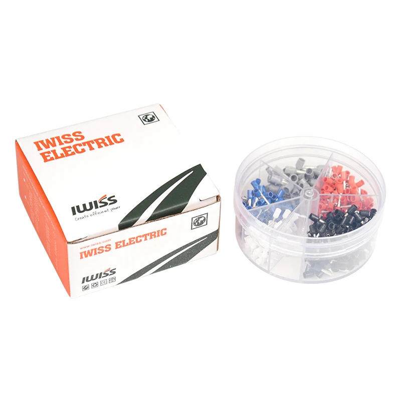IWISS HSC8 6-4A 0.25-6mm m² 23-10AWG pinze a crimpare terminali da 400 pezzi per tipo di tubo terminale ad ago terminale a crimpare quadrato