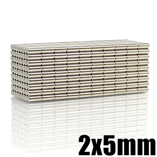 2x5mm 강력한 자석 디스크 2mm x 5mm, 영구 소형 원형 자석 2x5mm 얇은 네오디뮴 자석 2x5mm, 50 ~ 2000 개 