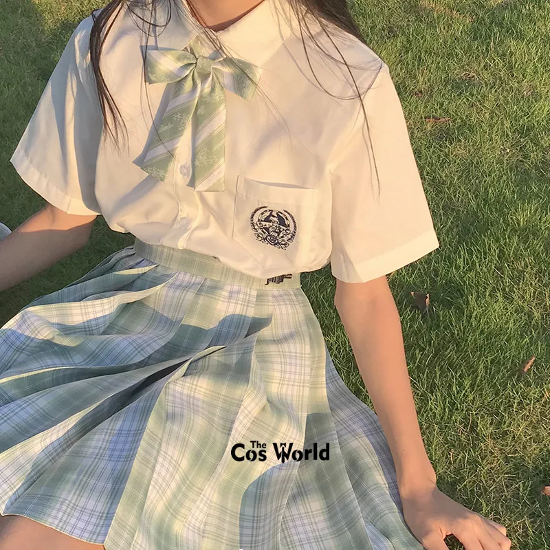 [Cedar] Girl's Women's Japanese Summer High Waist Pleated Plaid Skirts For JK School Uniform Students Cloths