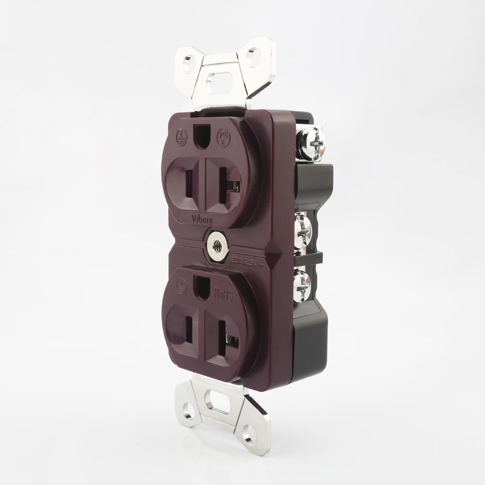 Viborg VM02R 100% 순수 적색 구리 US 리셉터클 로듐 도금 고급 HIFI AC 전원 US 소켓 리셉터클