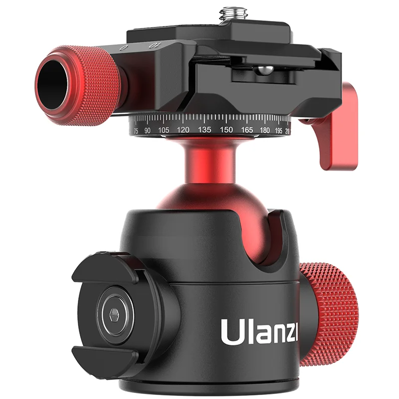 Ulanzi U-70 Metal Mini Ballhead Pan Cold Shoe Double Panoramic Tripod Head for DSLR Camera Vlog Tripod Bracket Photography