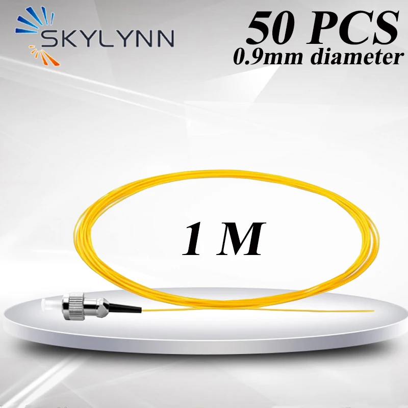 

50 PCS FC/UPC Fiber Optic Pigtails 0.9mm Single Mode G652D 1 Meter With Yellow LSZH Jacket