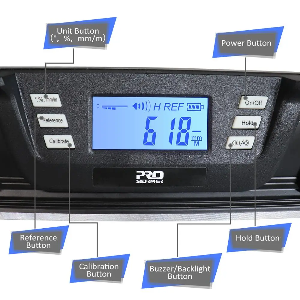 Electronic Digital Level 40cm/60cm Inclinometer Protractor Angle Finder LCD Screen Magnets Nivel Digital Level By PROSTORMER