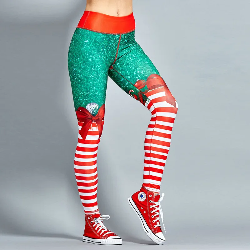 Christmas Gym Leggings Sport Women Fitness Yoga Pants High Waist Workout Fitness Leggins Sports Running Tights Athletic Pants