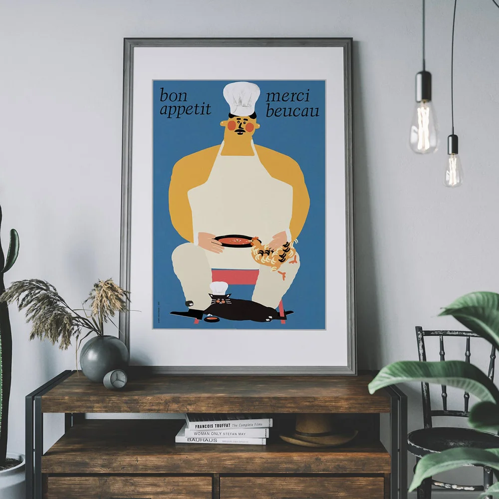 Good Appetite Vegan Poster Hen Cat Canvas Painting Red Wine or Coffee Wall Art Retro Prints Nordic Modern Kitchen Home Decor