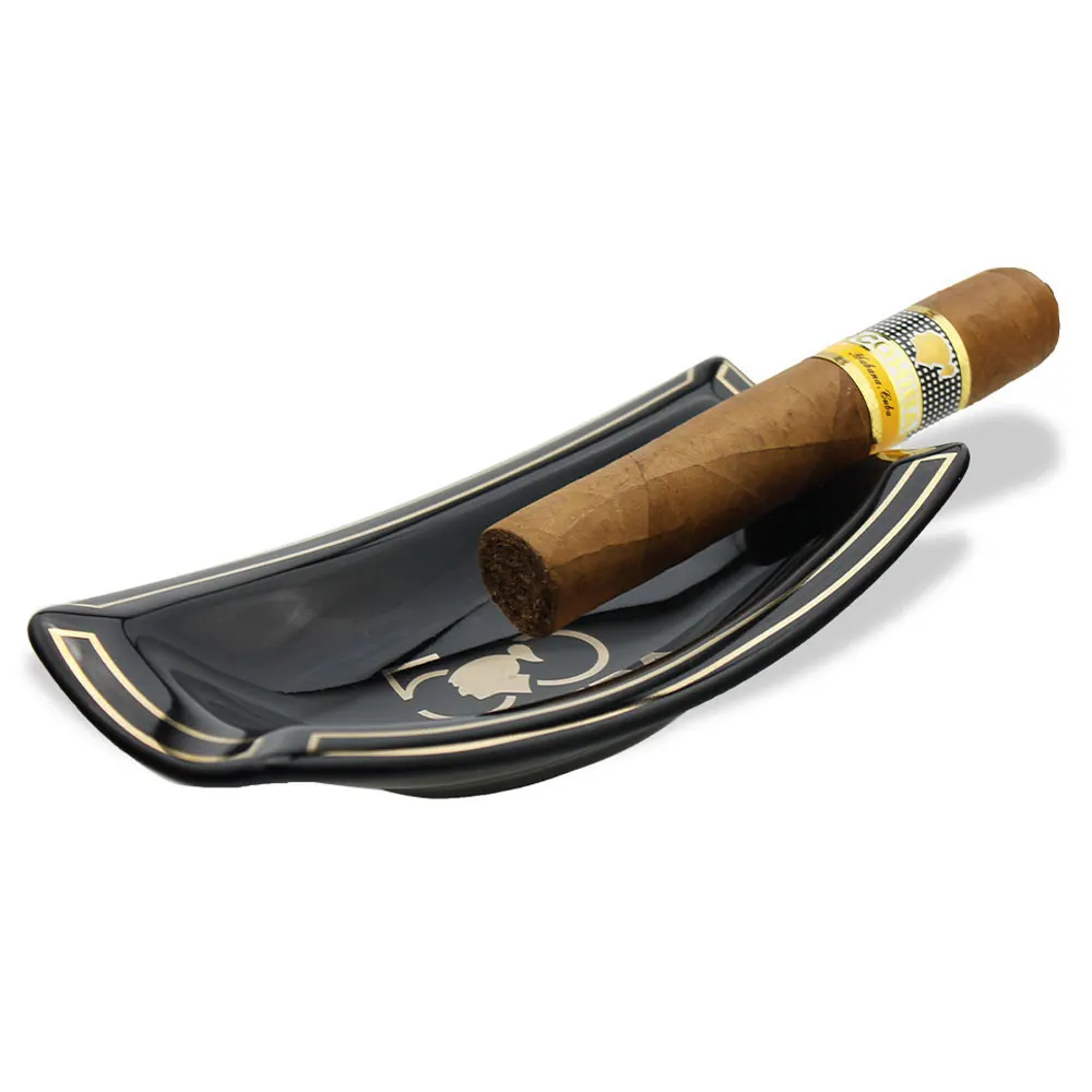 Cigar Ashtray Ceramic Material, Compact and Cool Design, Portable Travel Cigar Ashtray for Indoor/Outdoor/Home/Hotel Use